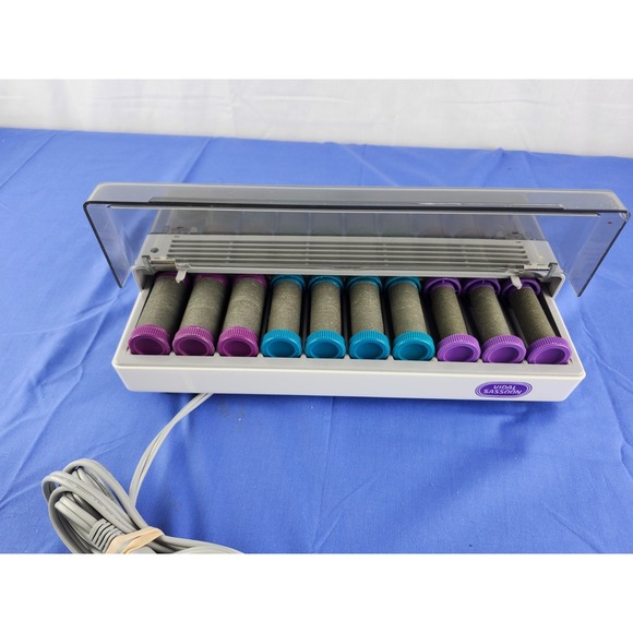 Vidal Sassoon Slimline Hairsetter Hot Curlers 20 Flocked Rollers w Clips VS-370 - Picture 4 of 9